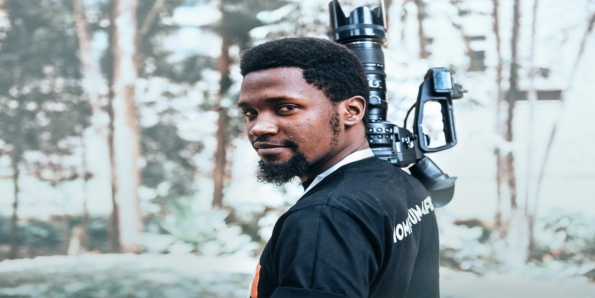 A man with  camera